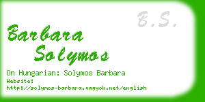barbara solymos business card